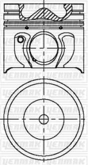 Поршень с кольцами і пальцем (размер отв. 86.51 / +0.5) (V185 Duratorq TDCI 125 PS, CD132 Duratorq TDCI 115…) YENMAK 36-03459-050