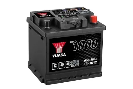 Акумулятор 12В 45Агод./380А YBX1000 CaCa (R+ стандартні клеми) 207x175x190 B03 - монтажний фланець 10.5мм (пусковий) YUASA YBX1012