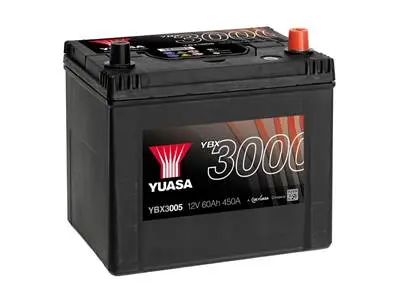 Акумулятор 12В 60Агод./500А YBX3000 SMF (R+ стандартні) 232x173x225 B00 (пусковий) YUASA YBX3005
