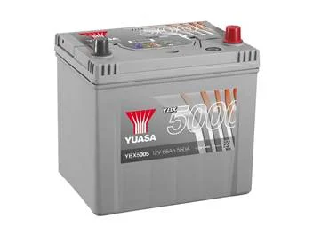 Акумулятор 12В 65Агод./580А YBX5000 Silver High Performance SMF (R+ стандартні клеми) 232x173x225 B00 - без монтажного фланця (пусковий) YUASA YBX5005