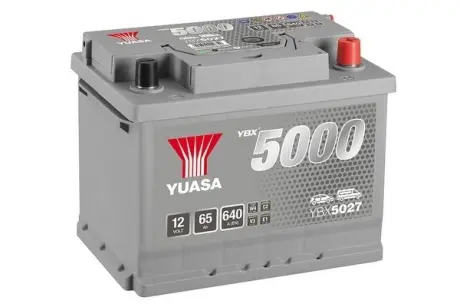 Акумулятор 12В 65Агод./640А YBX5000 Silver High Perforce SMF (R+ стандартні) 243x175x190 B13 (пусковий) YUASA YBX5027