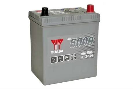 Акумулятор 12В 40Агод./360А YBX5000 Silver High Performance SMF (R+ тонкі клеми (японські транспортні засоби)) 187x127x223 B00 - без монтажного фланця (пусковий) YUASA YBX5054