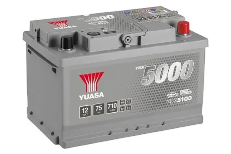 Акумулятор 12В 75Агод./710А YBX5000 Silver High Perforce SMF (R+ стандартні) 278x175x175 B13 (пусковий) YUASA YBX5100