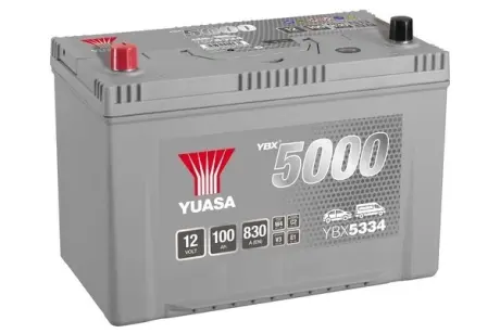 Акумулятор 12В 100Агод./830А YBX5000 Silver High Perforce SMF (L+ стандартні) 303x173x225 B01 (пусковий) YUASA YBX5334