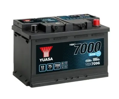 Акумулятор 12В 75Агод./700А START&STOP EFB YBX7000 EFB Start Stop Plus (R+ стандартні) 278x175x190 B13 (пусковий/efb) YUASA YBX7096