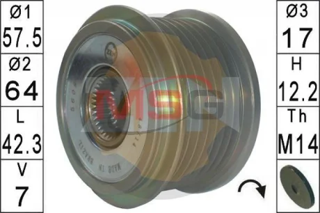 Шкiв генератора ZEN ZN5609