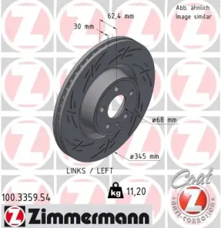 Диск гальмівний ZIMMERMANN 100.3359.54