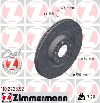 Диск гальмівний ZIMMERMANN 110.2223.52