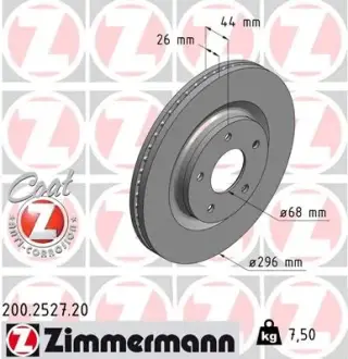 Диск гальмівний ZIMMERMANN 200.2527.20