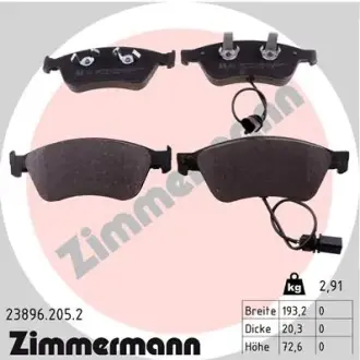 Гальмівні колодки ZIMMERMANN 23896.205.2