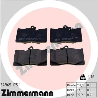 Колодки гальмівні (передні) Lexus GS 05-/IS III//RC 09- (Advics) ZIMMERMANN 24965.175.1