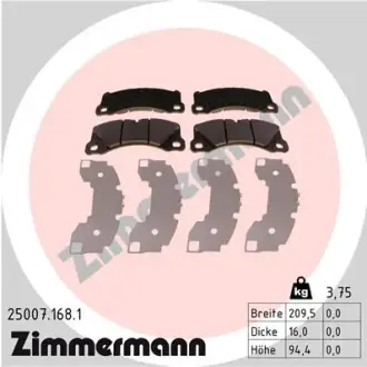 Колодки гальмівні дискові ZIMMERMANN 25007.168.1