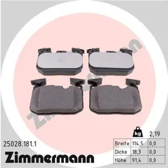 Гальмівні колодки ZIMMERMANN 25028.181.1