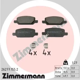 Колодки гальмівні дискові (комплект 4 шт) ZIMMERMANN 26277.155.2