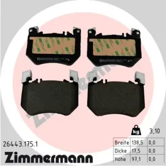 Колодки гальмівні дискові (комплект 4 шт) ZIMMERMANN 26443.175.1