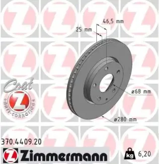 Диск гальмівний ZIMMERMANN 370.4409.20