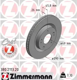 Диск гальмівний ZIMMERMANN 380.2113.20