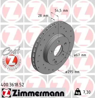 Гальмівний диск Zimmermann 400.3618.52