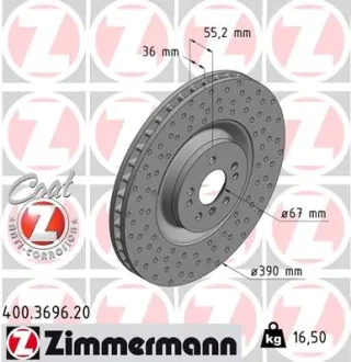 Диск гальмівний ZIMMERMANN 400.3696.20