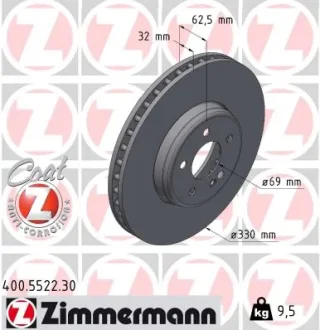 Диск гальмівний ZIMMERMANN 400.5522.30