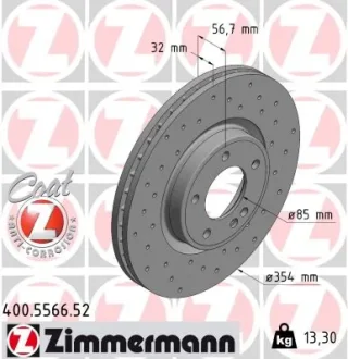 Диск гальмівний ZIMMERMANN 400.5566.52