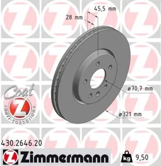 Диск гальмівний ZIMMERMANN 430.2646.20