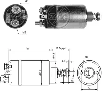 Реле втягуюче стартера ZM ZM527