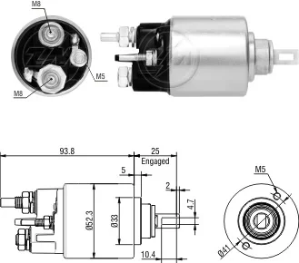 Реле втягуюче стартера ZM ZM6271