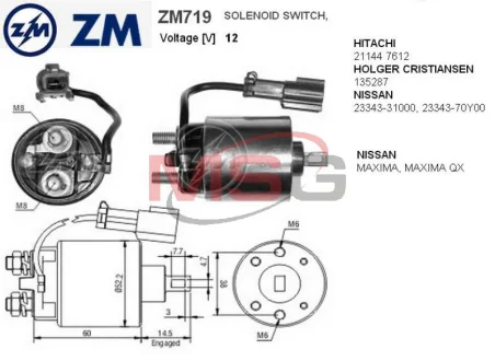 Реле втягуюче стартера ZM ZM719